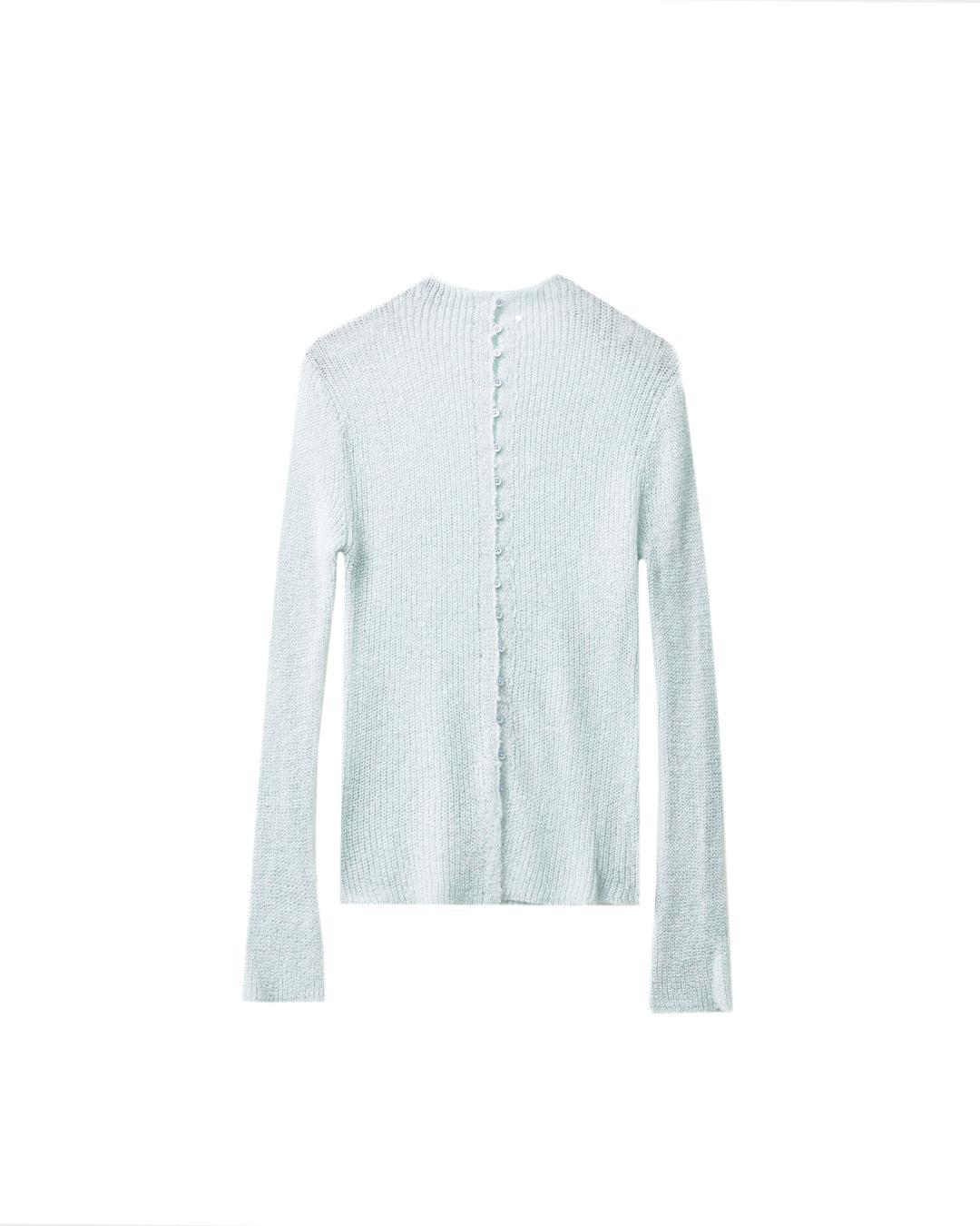 SHEER TURTLENECK CARDIGAN (LIGHT BLUE)