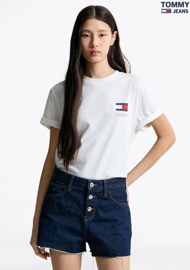 여성 체스트 그래픽 TOMMY 플래그 반팔티 T32F1TTO14TWT1-B