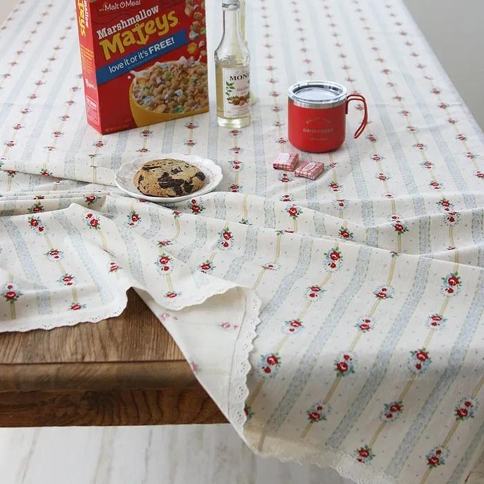 레트로 홍차가게 면레이스 2인 4인 6인 테이블보/식탁보 4size 2colors