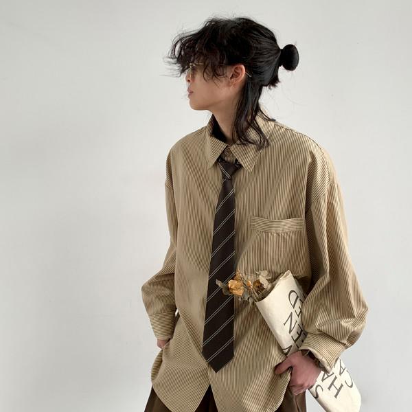Loose Striped Long-sleeved Shirt