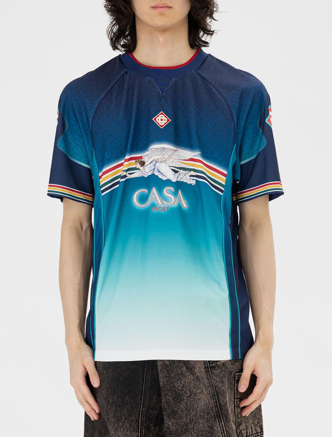 카사블랑카 프린티드 풋볼 탑 블루 - empty