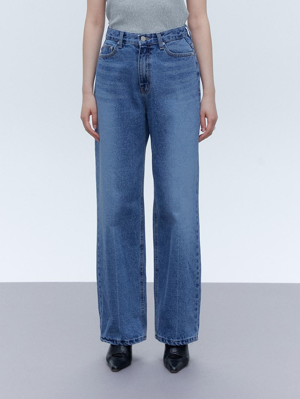 RELAXED DENIM PANTS MID BLUE