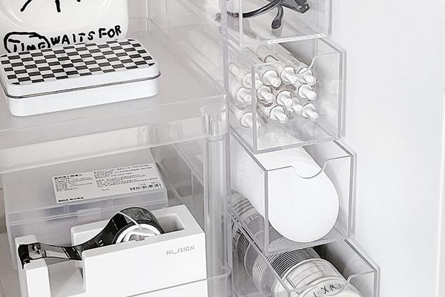 투명 틈새 4단 수납함 악세사리 필기도구 안경 다용도 정리함 1개