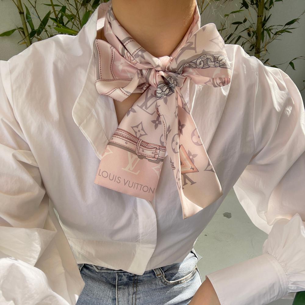 루이비통 모노그램 컨피덴셜 방도 실크 스카프 핑크 M70637