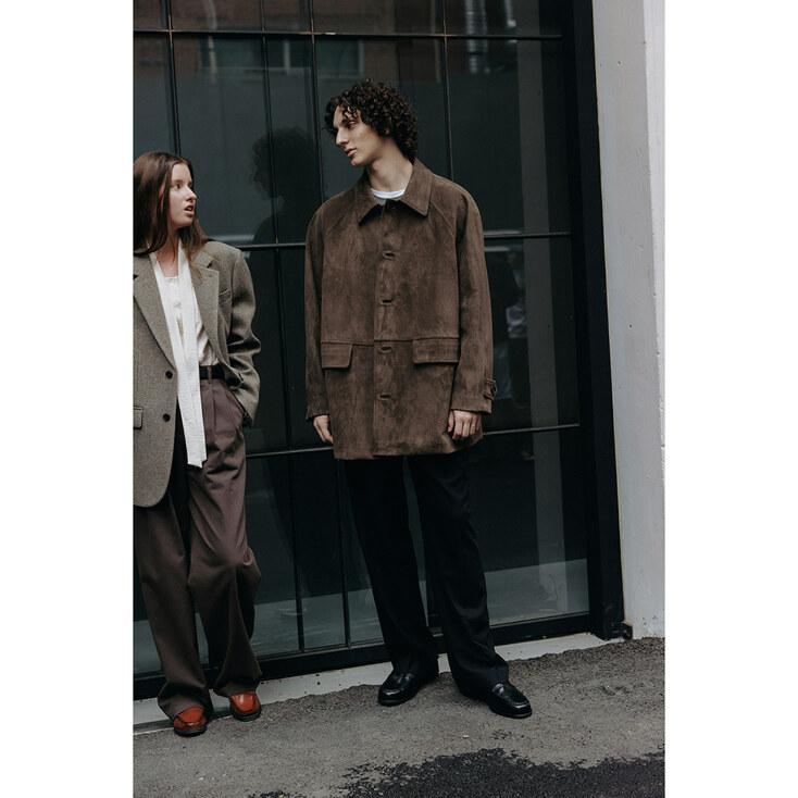 UNISEX LILY ALTER-SUEDE HALF JACKET ETOUPE KHAKI_M_UDJA5C102K1