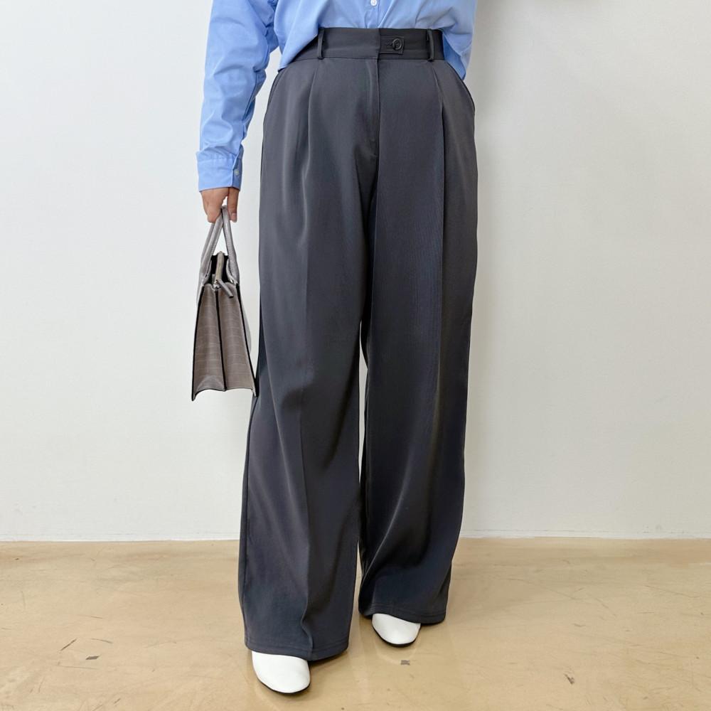 라이즌 버튼 핀턱 슬랙스 [빅사이즈 S~2XL]