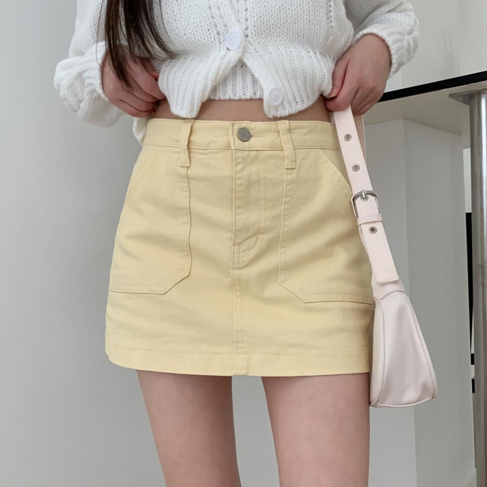 옷자락 여자 카펜터팬츠 슬렌더 가을 스판 치마바지 스커트