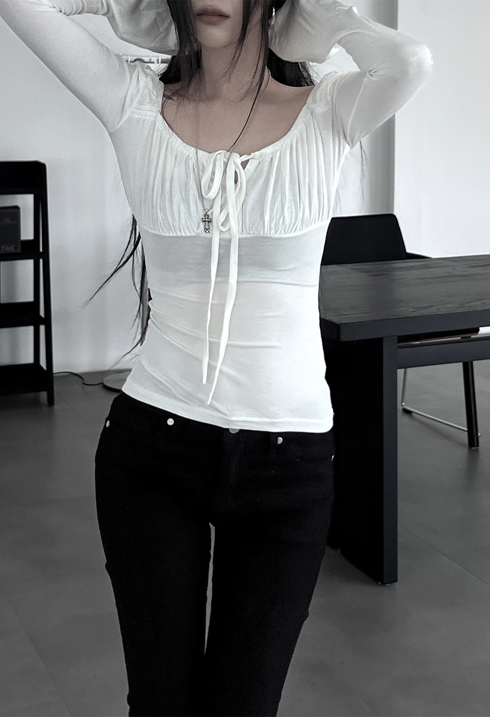 balloon shirring straps T