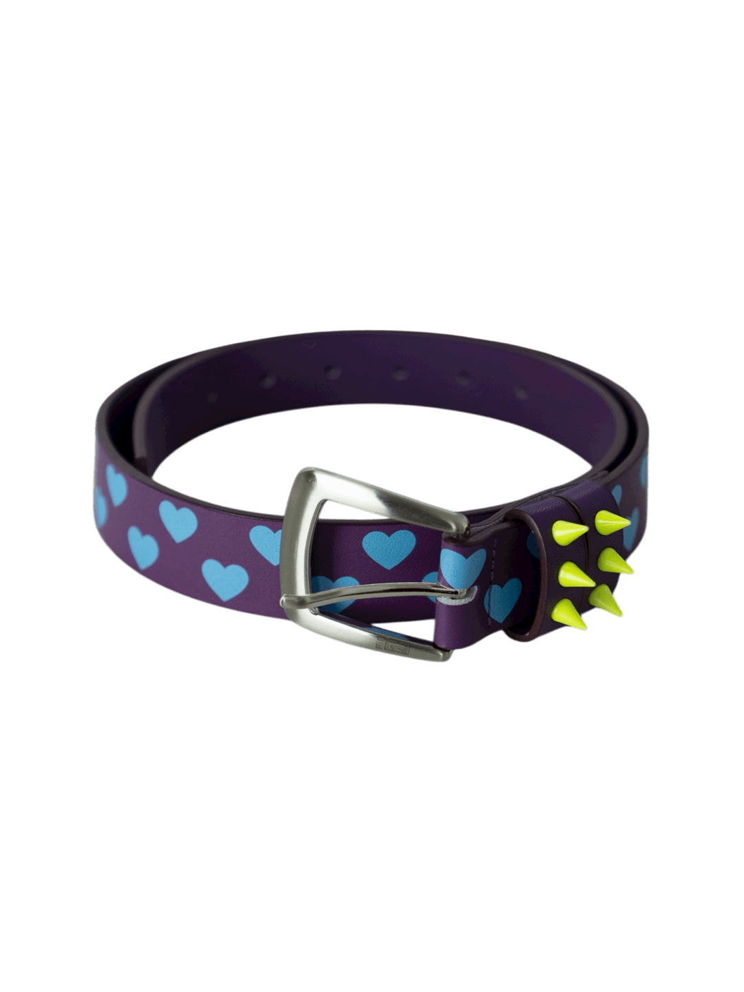 Love Studded Leather Belt (Purple)