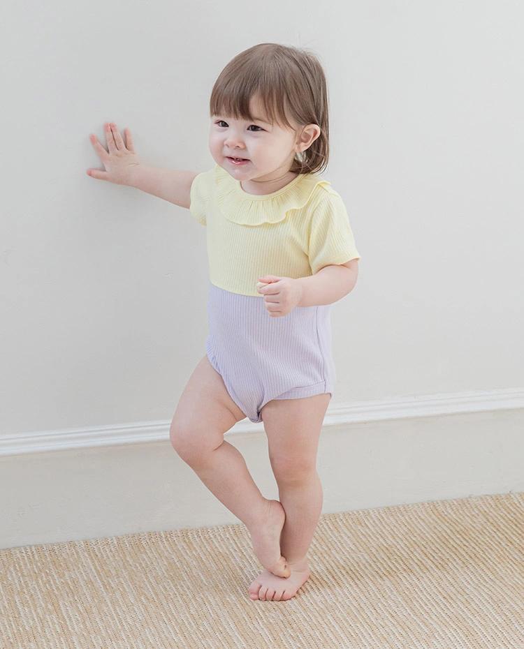 [BABY] 찰랑 모달 골지 스판 프릴카라 바디수트