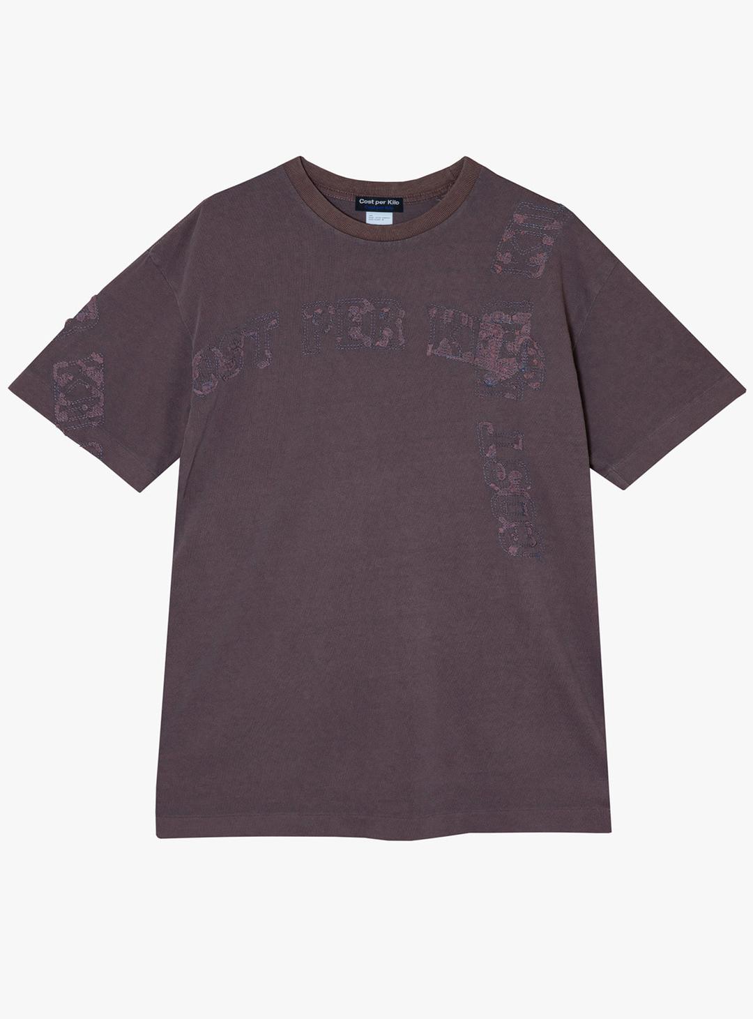 ALL OVER LETTERING S/S TEE-RUST WINE