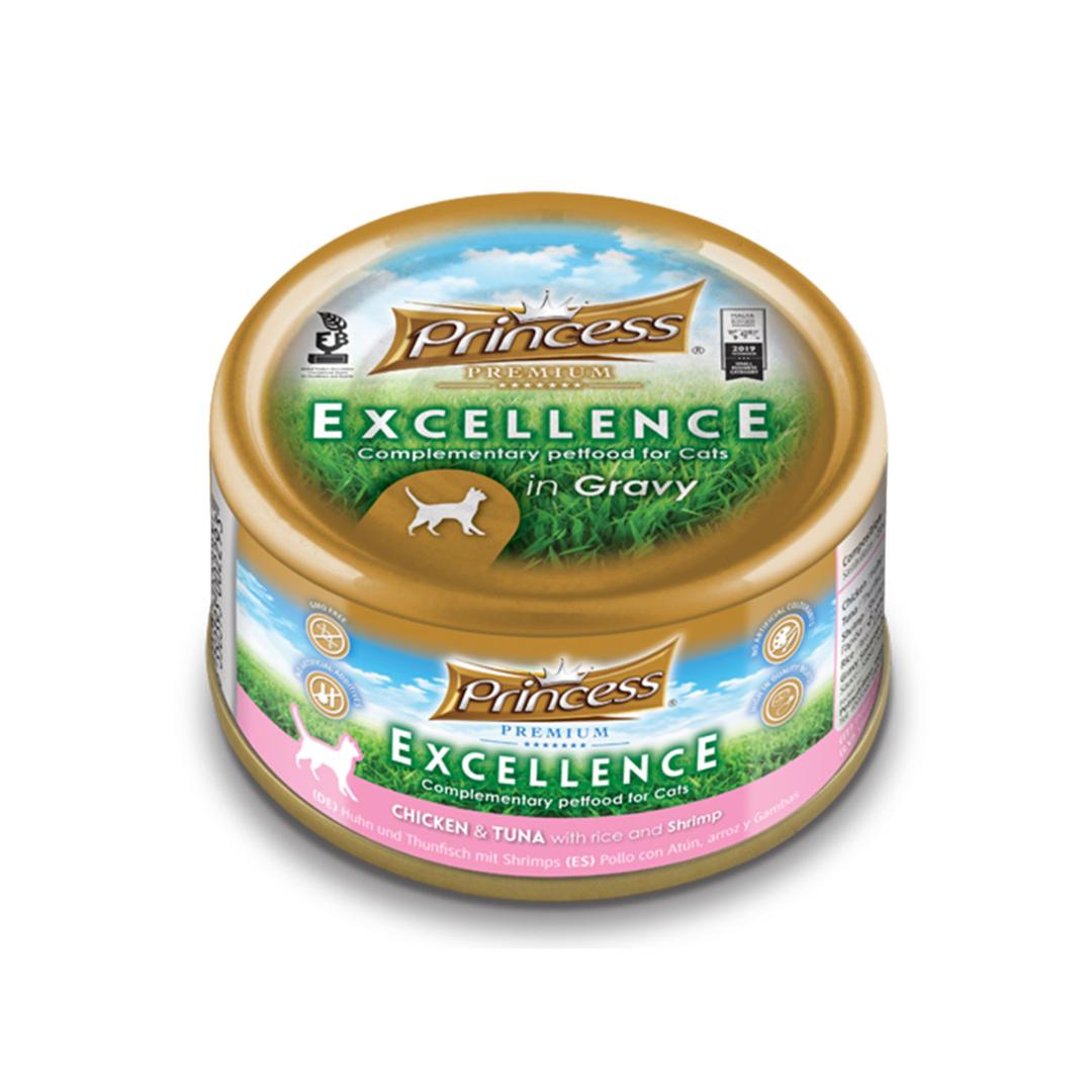 프린세스 캔 고양이 주식캔 프리미엄 엑설런스 치킨튜나 앤 쉬림프 70g | 캣팡