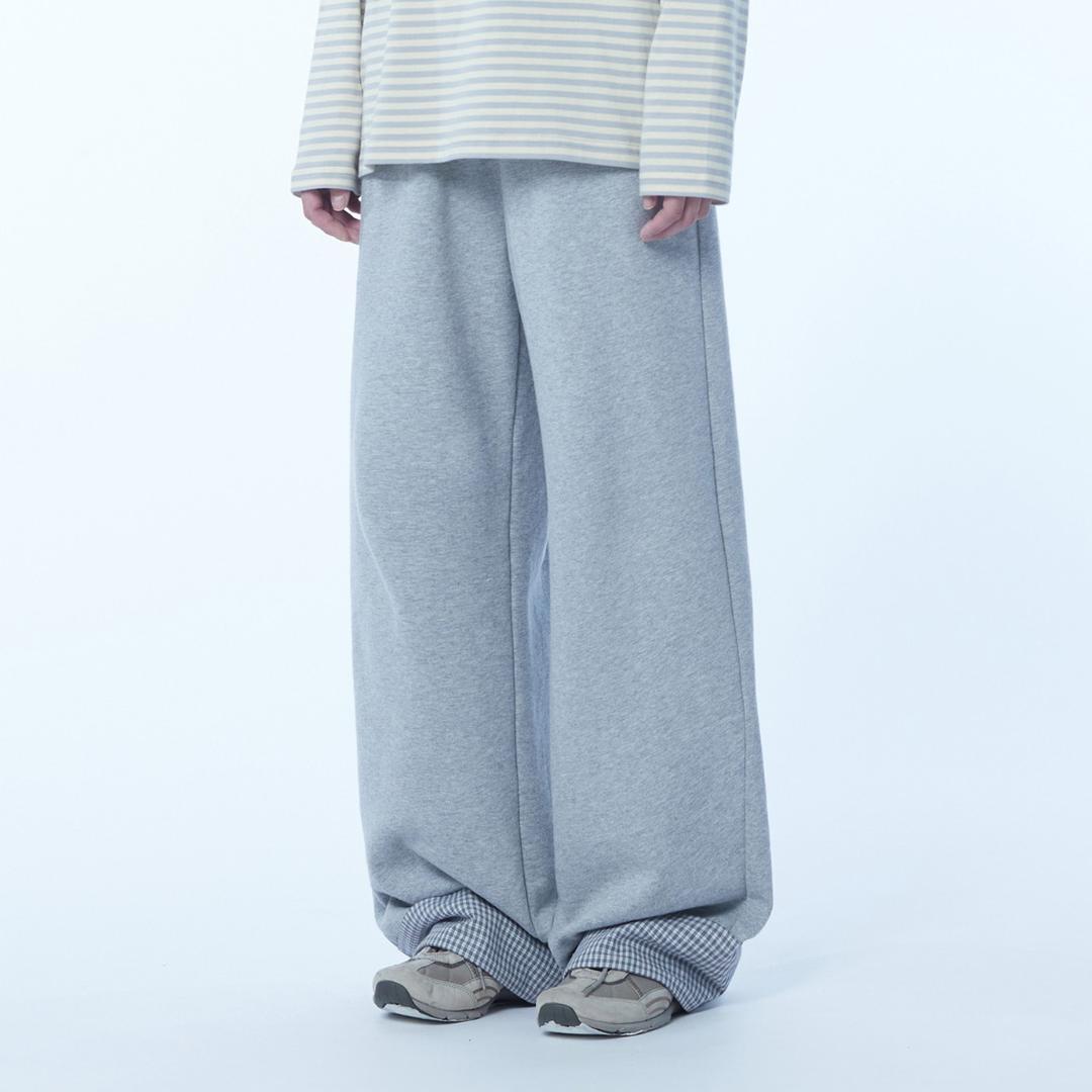 TCM hidden check sweat pants (melange grey)