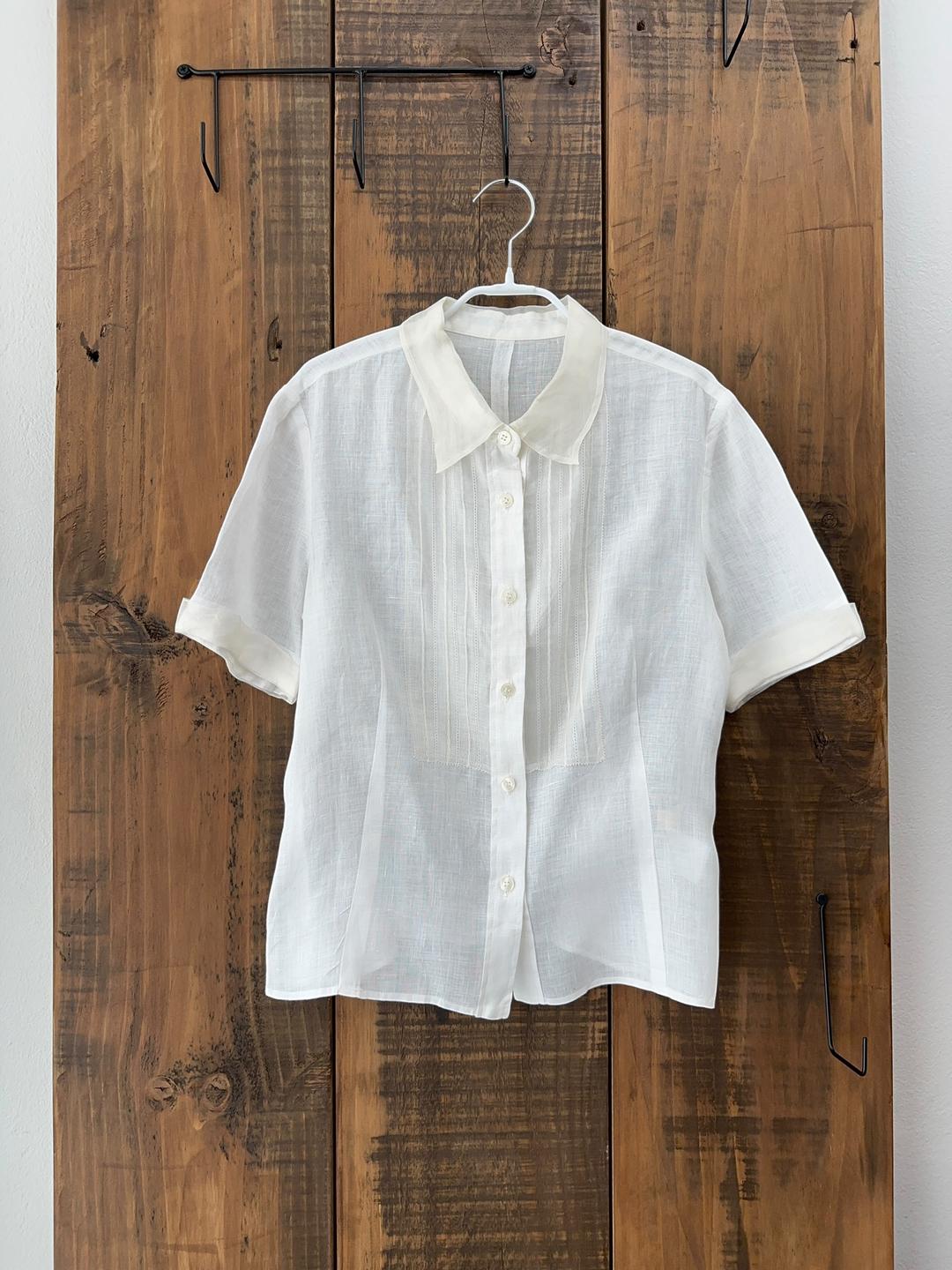 White linen organza shirts