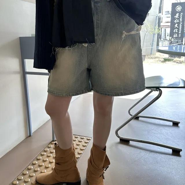 yellow tin washing half pants /  옐로우틴 워싱 4부 데님 반바지 청반바지 하프팬츠