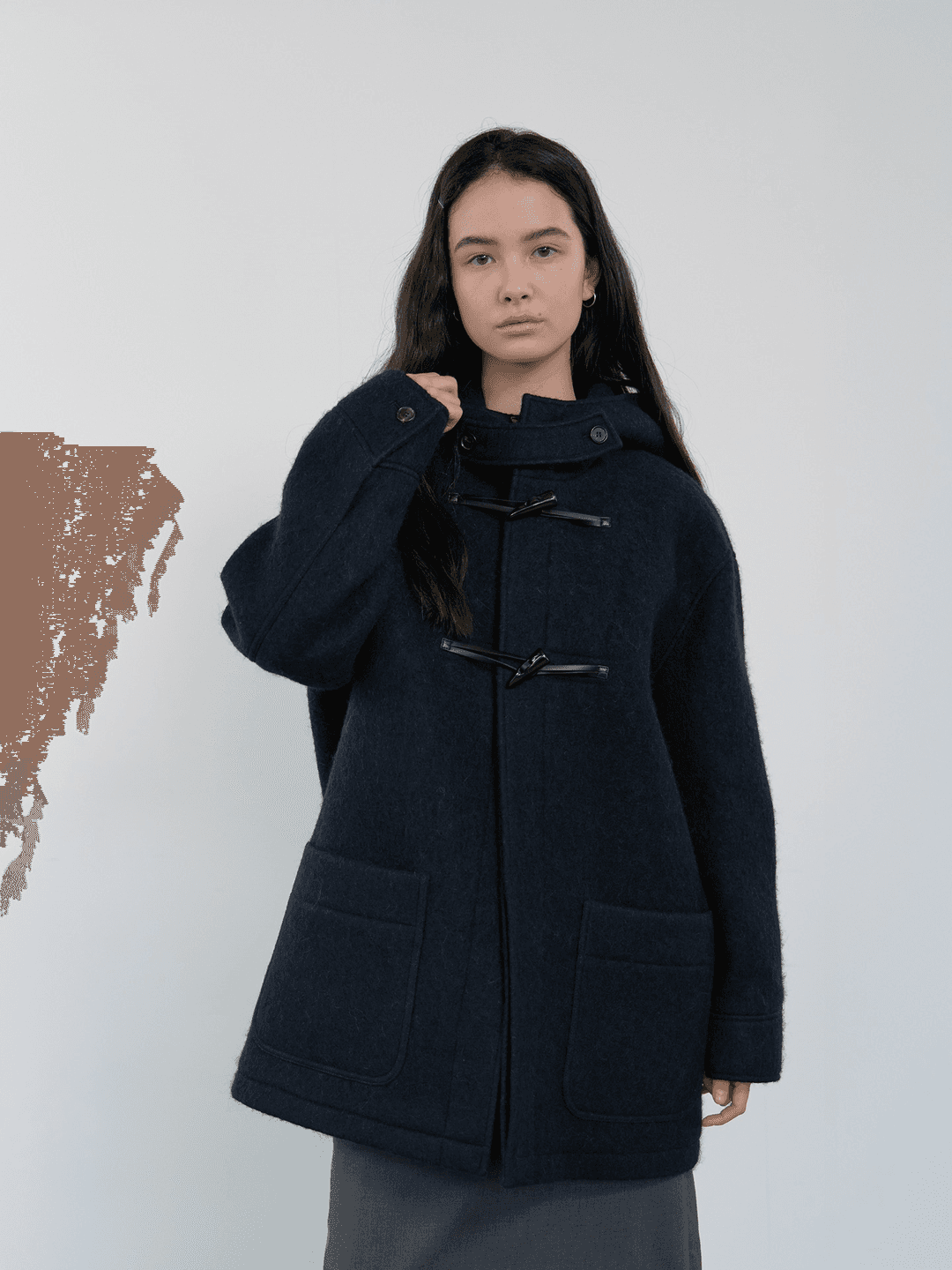 ALPACA HALF DUFFLE COAT_NAVY
