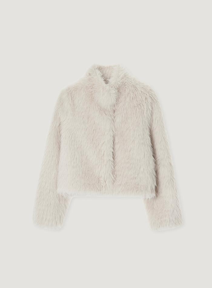 ANTIQUE FUR JACKET_MIST