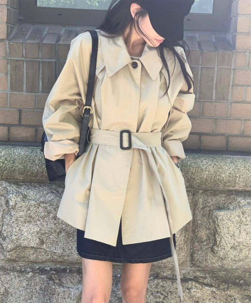 버나뎃 슬러브 무이 트렌치 코트 (3col) slub