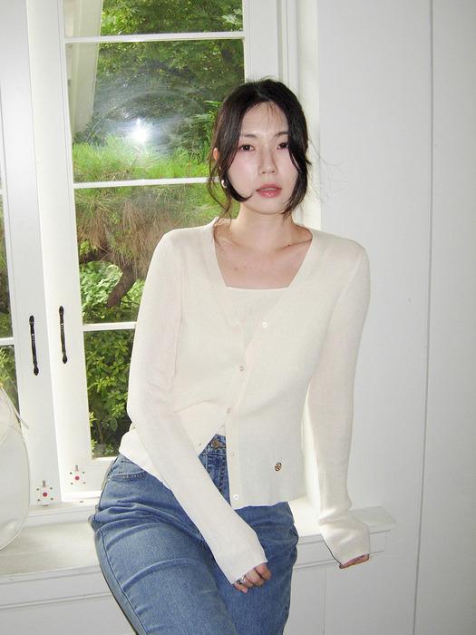 [컬러추가]V-neck Cardigan & Sleeveless Top Set_7color