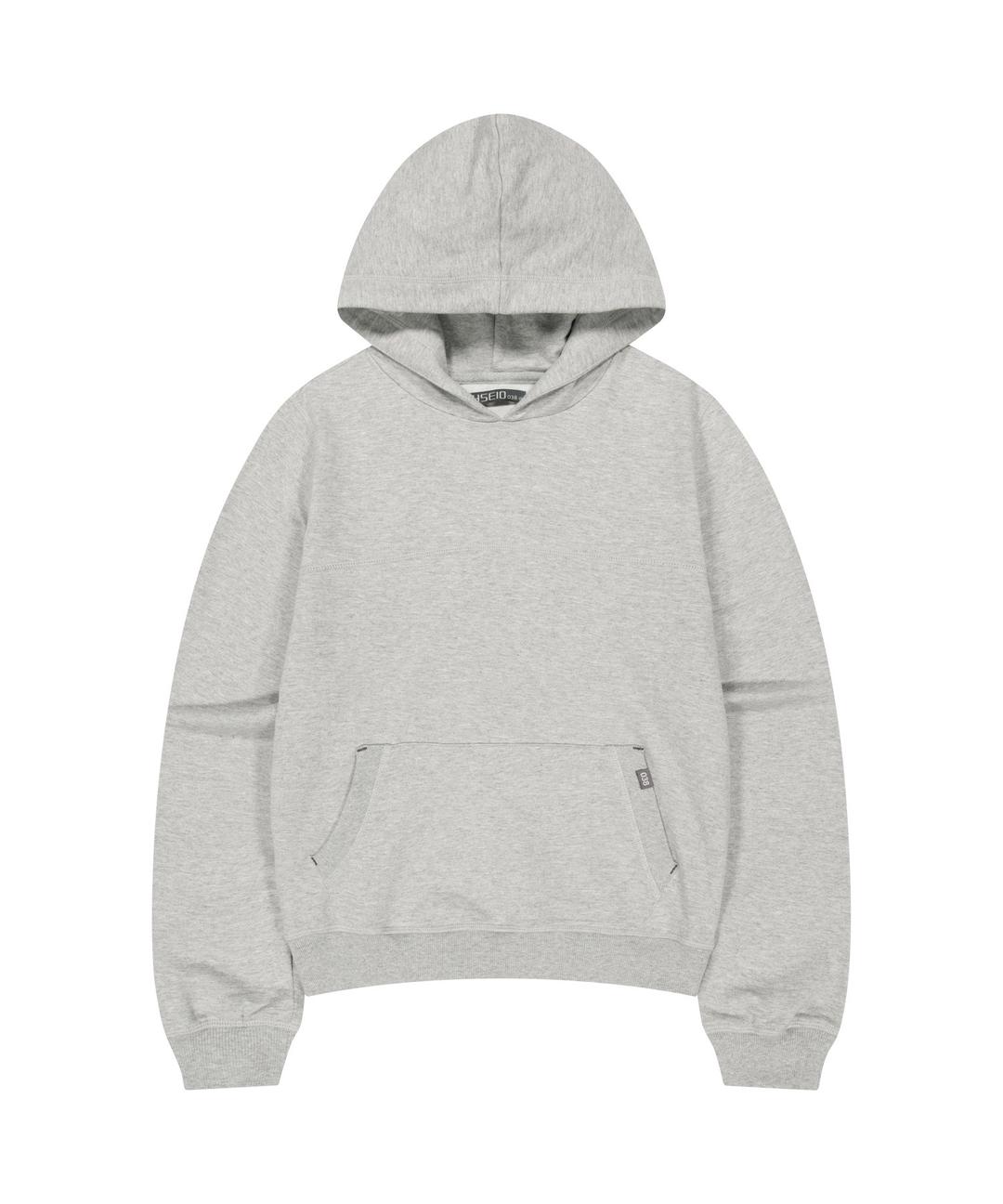 038 COVERSTITCH HOODIE MELANGE GREY