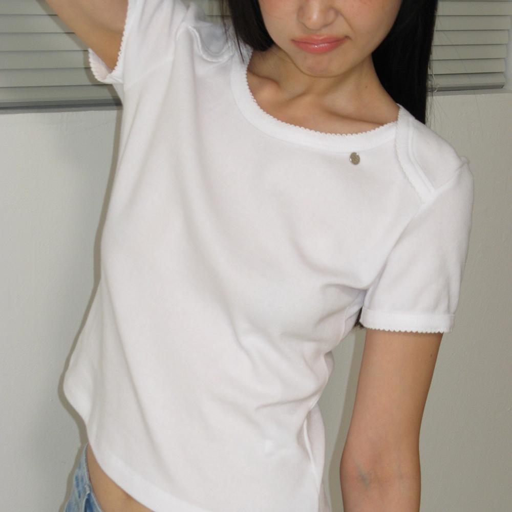 SEAM DETAIL SLIM T SHIRT WHITE