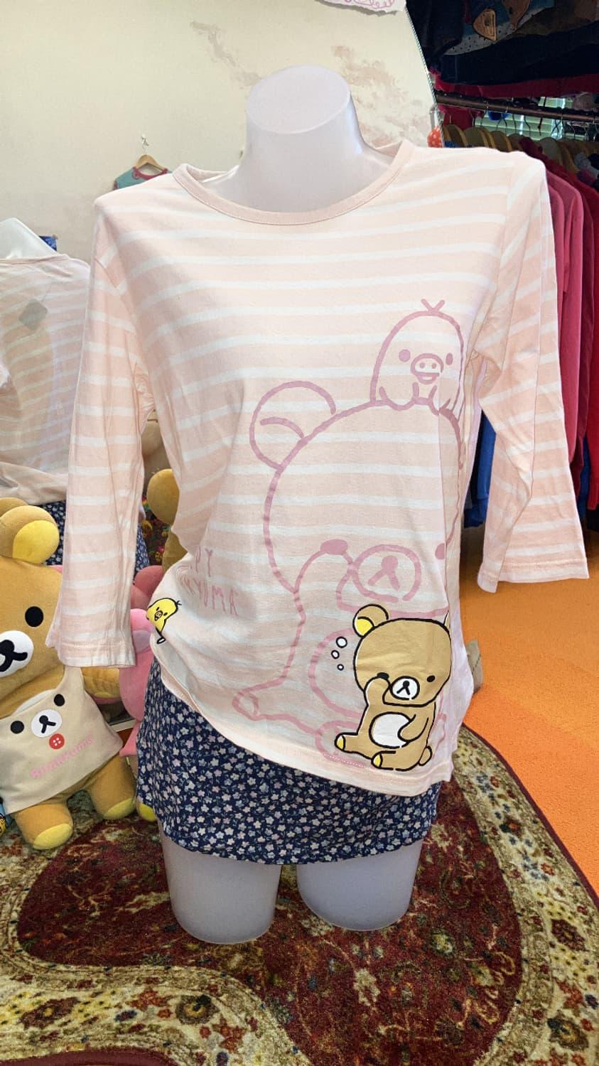 핑크 스트라이프 리락쿠마 롱슬리브 | 후루츠패밀리