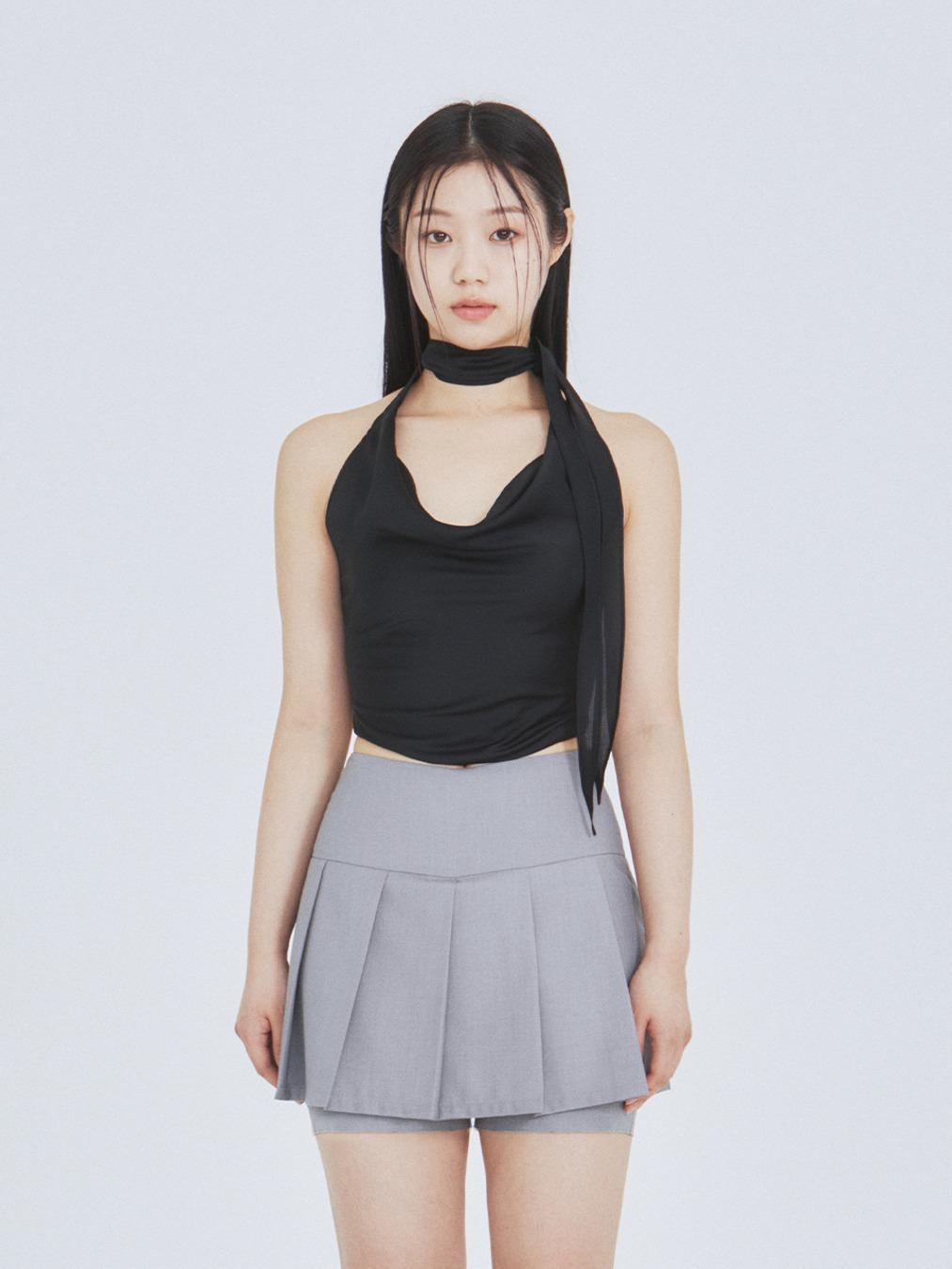 Scarf halter top (Black)