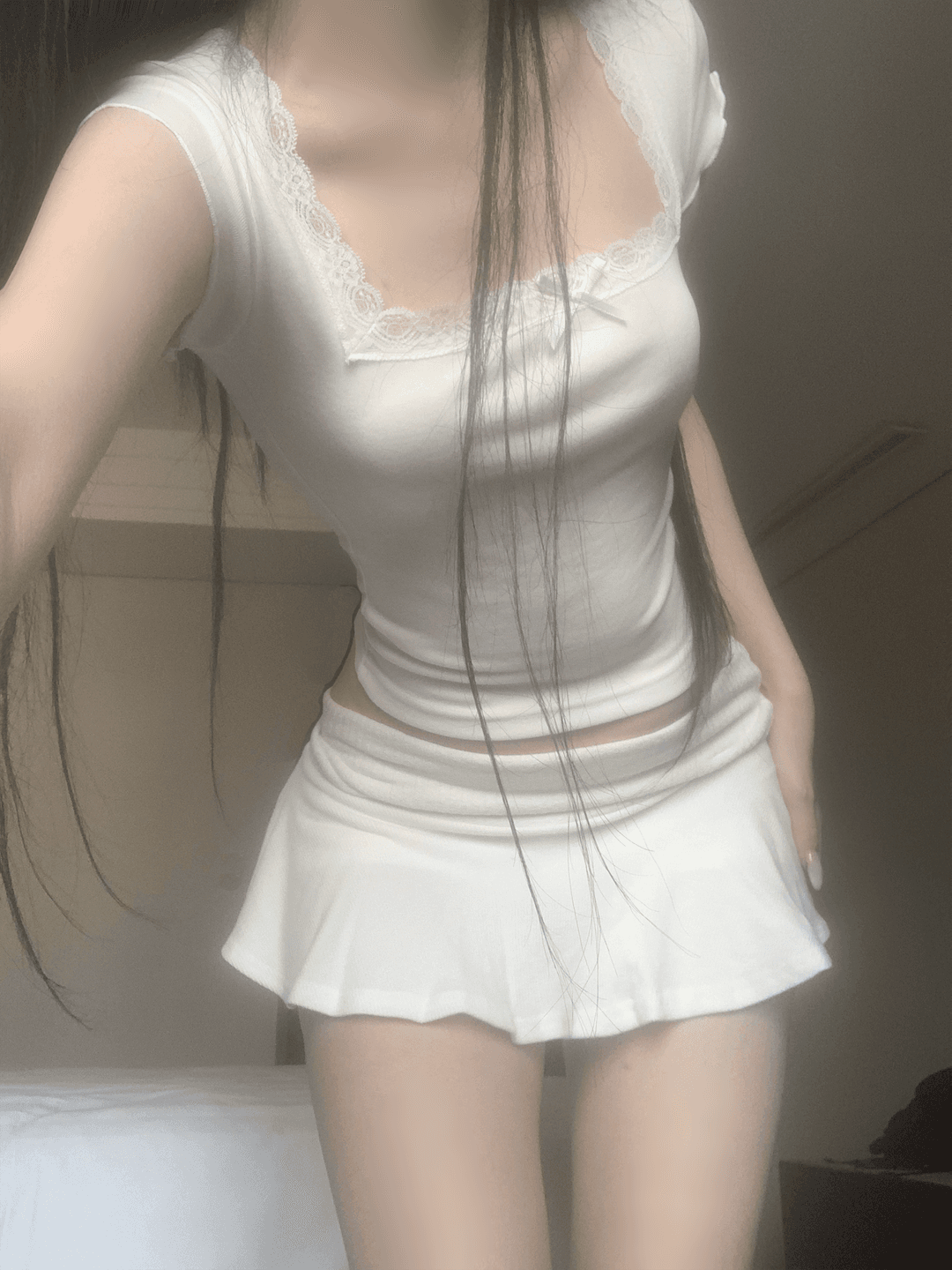 Puruni Ribbon Lace Top (white)