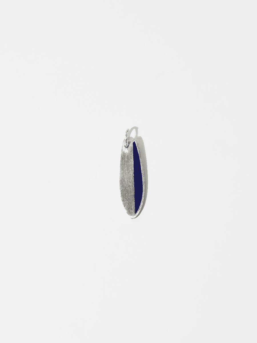 Silver Surfing Surfboard Pendant (Blue Fishboard)