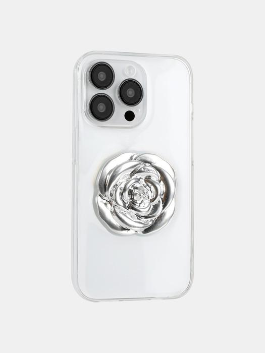 IPHONE CASE ROSE MATT SILVER_HANDMADE COLLECTION