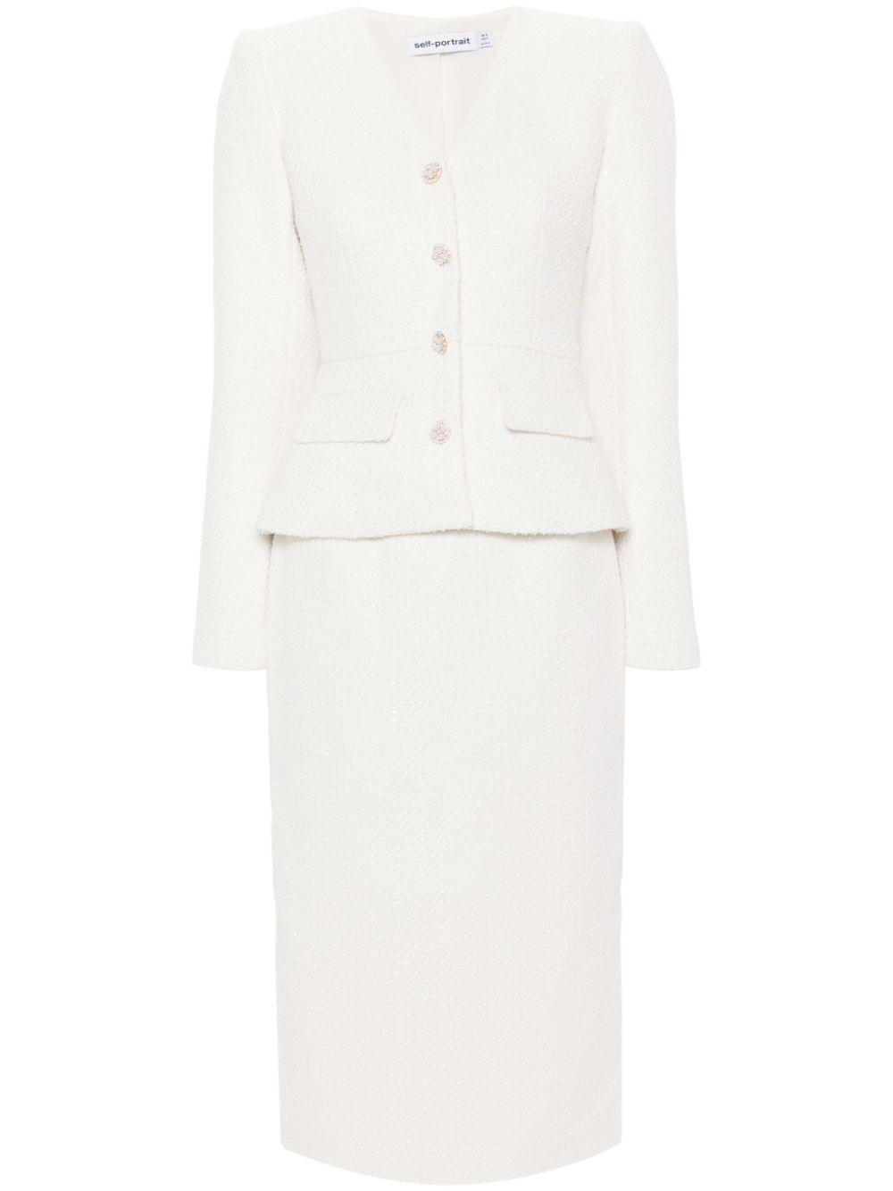 faux-pearl buttons maxi dress