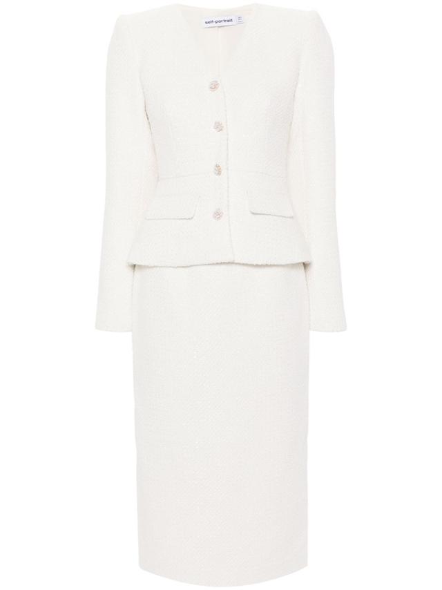 faux-pearl buttons maxi dress