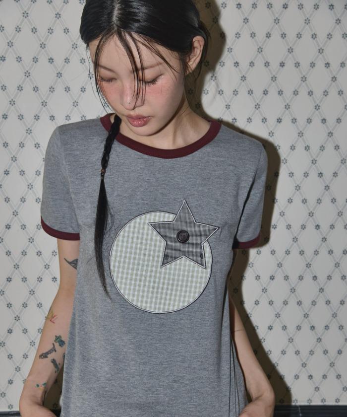 TOMATO PATCH RINGER TEE (GRAY) F25QB140
