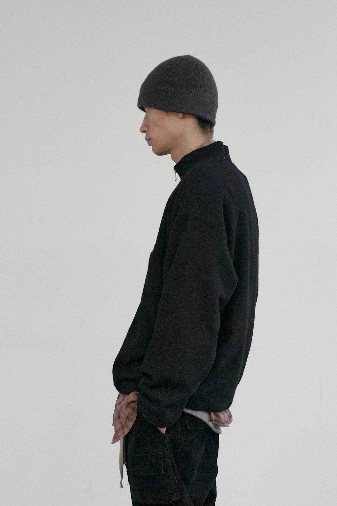 (01.25 PM6:00) knit beanie whole garment - gray