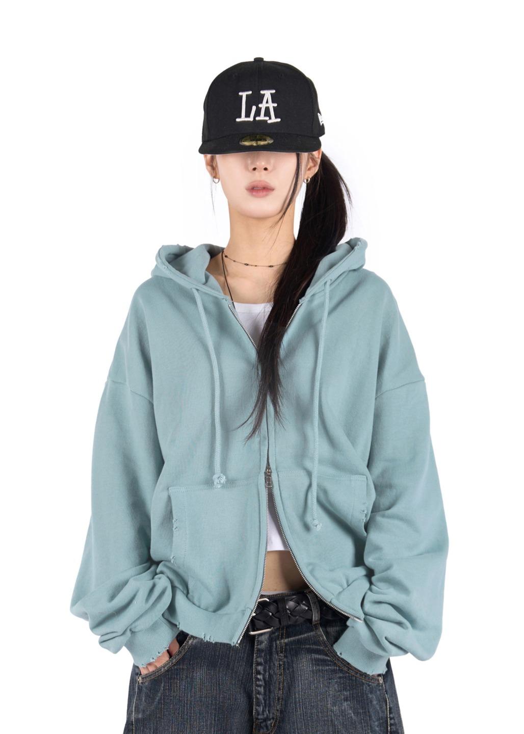 릿킴 NATURAL DAMAGE HOOD ZIP-UP