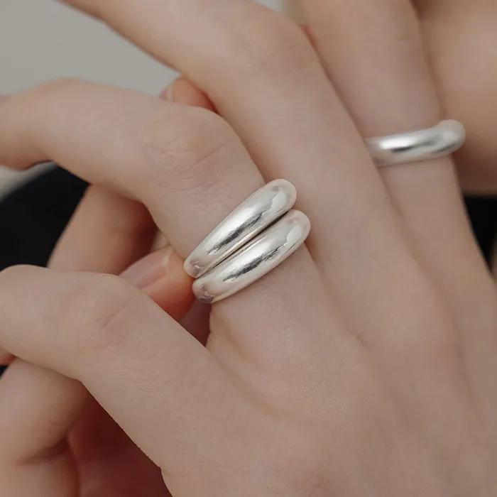 [예인,화사 착용] 96 Semi Matte Bulging Silver Ring