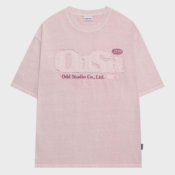 ODSD 피그먼트 데미지 티셔츠 - LIGHT PINK