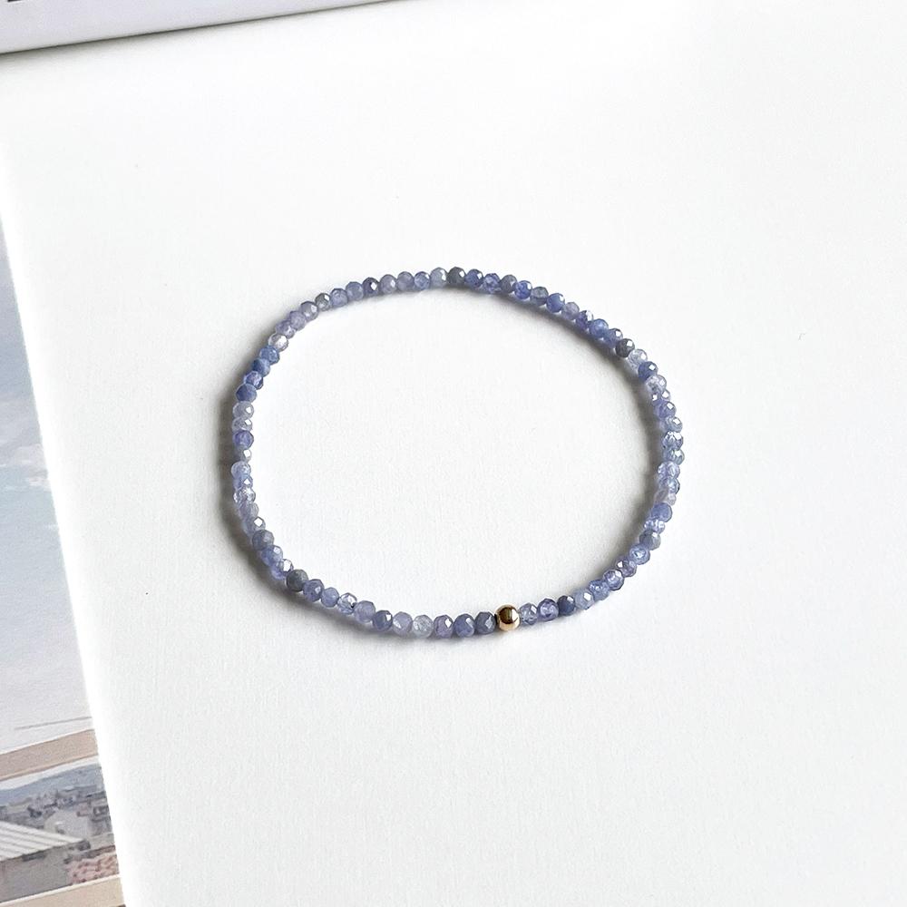 쏠그레이 원석팔찌 천연 탄자나이트 비즈팔찌 소원 파워스톤 행운 여름 우정 팔지