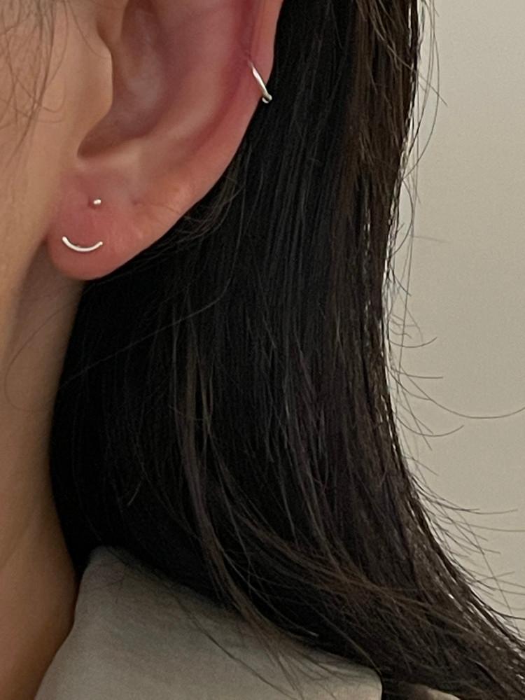 [모노로그] 데일리 유니크 라인 미니 볼 실버 세트 피어싱 P074