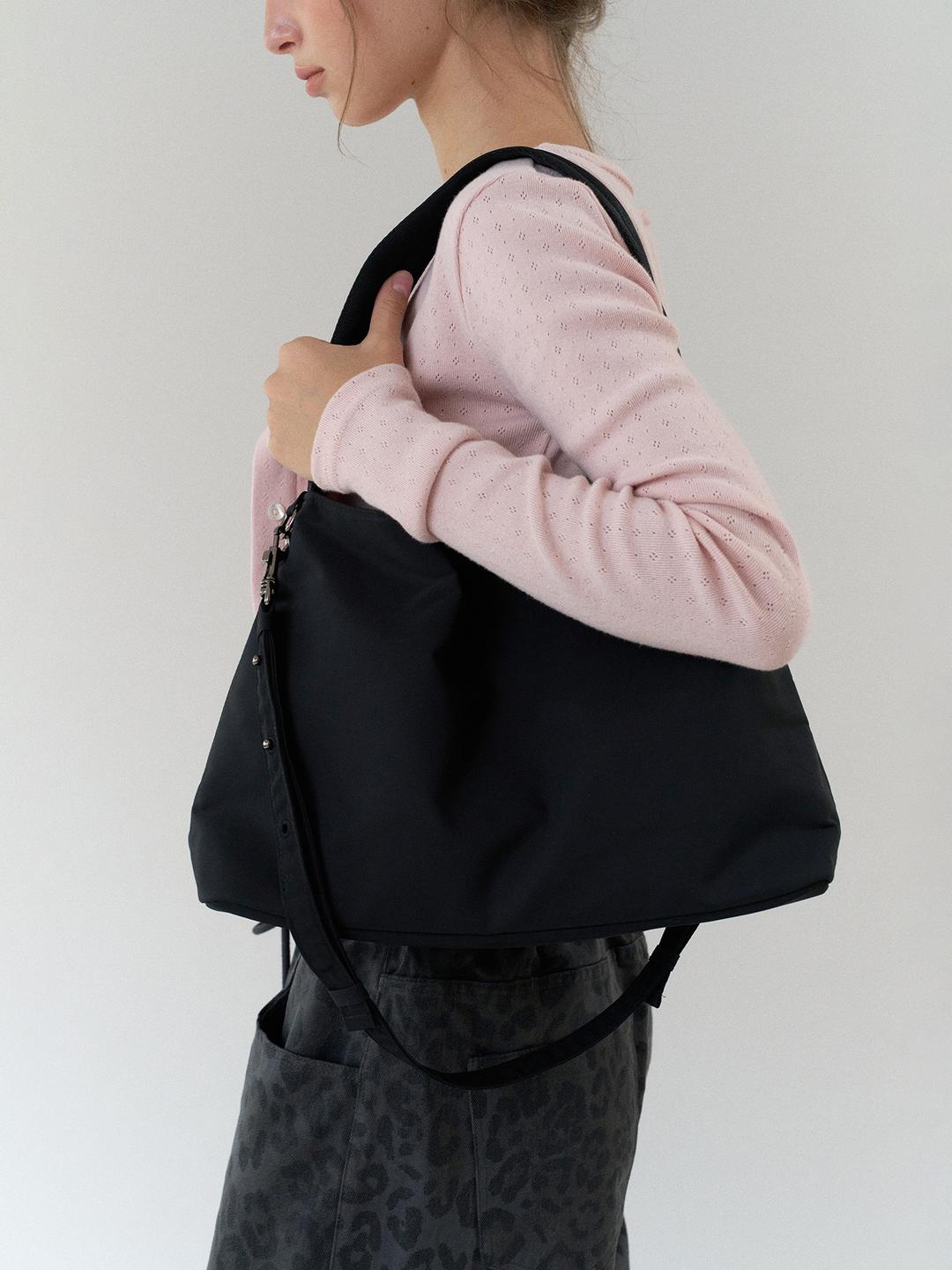 2-way nylon city bag (black)