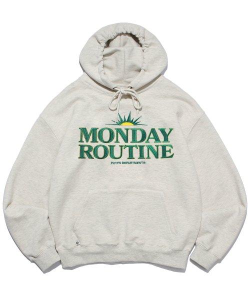 MONDAY ROUTINE STITCH HOODIE OATMEAL