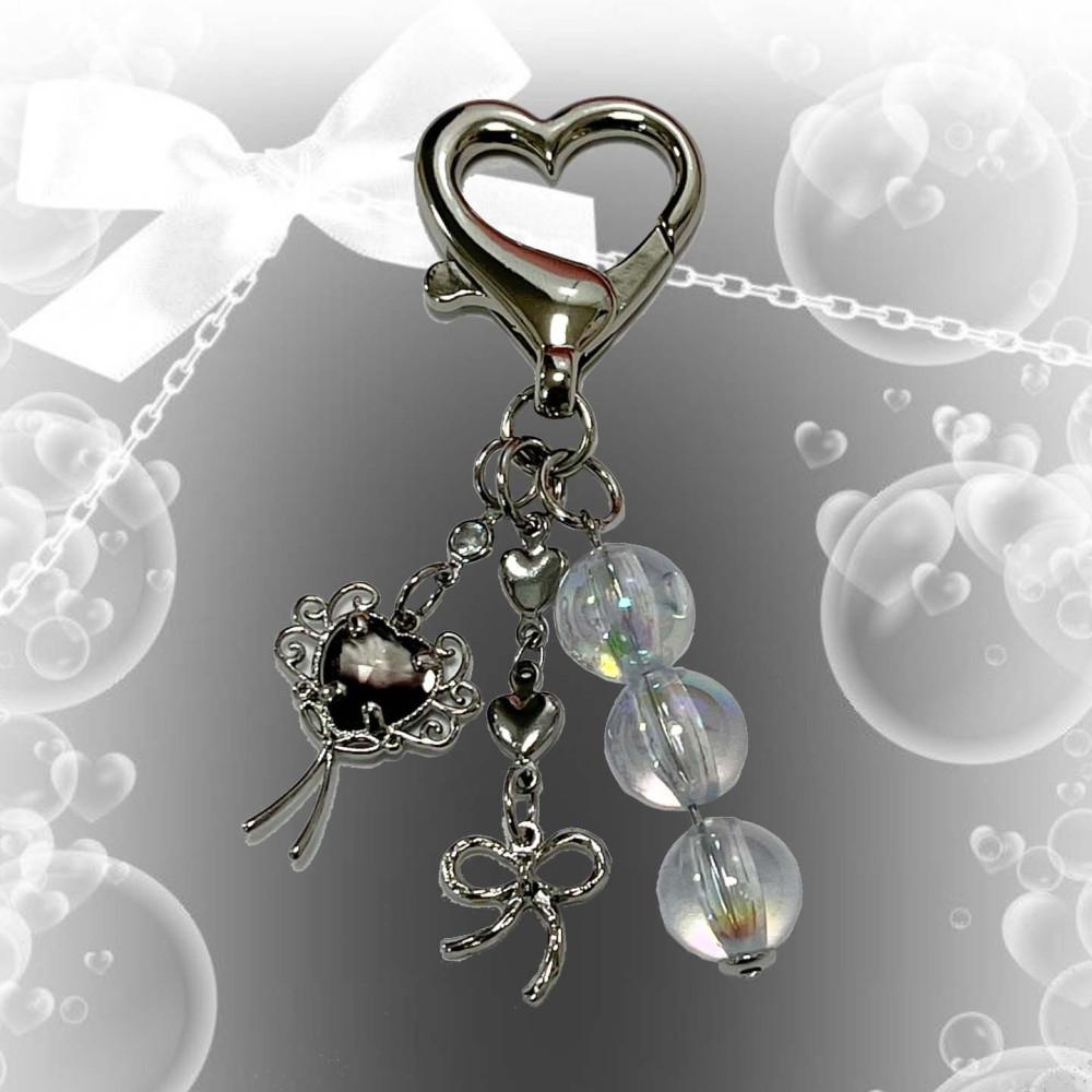 MADE dear Keyring / 블랙키링 시크 리본 레이스 키치 하트 하이틴 로맨틱