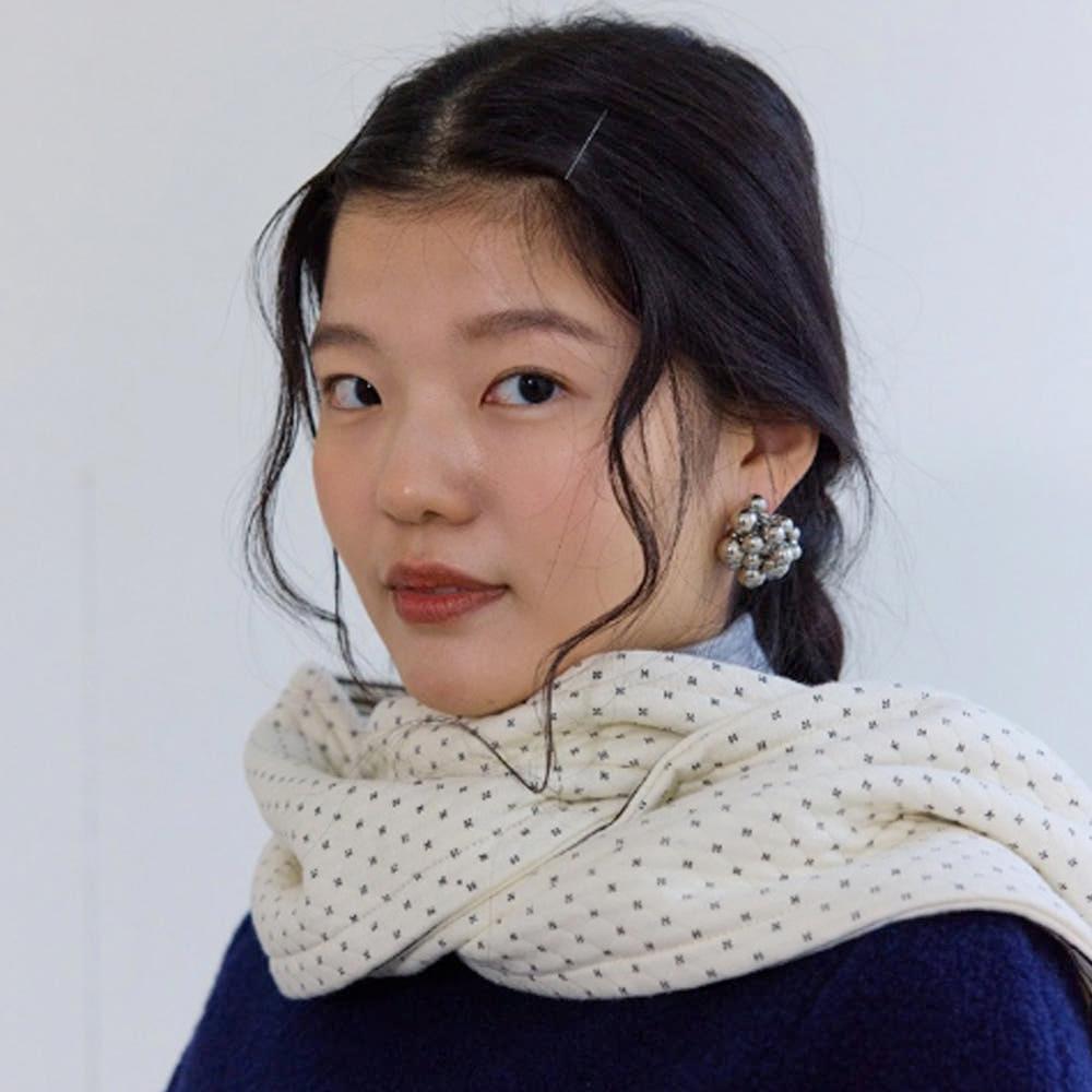 콜로신스 COLOCYNTH REVERSIBLE FAIRY HOOD MUFFLER CREAM STRIPE