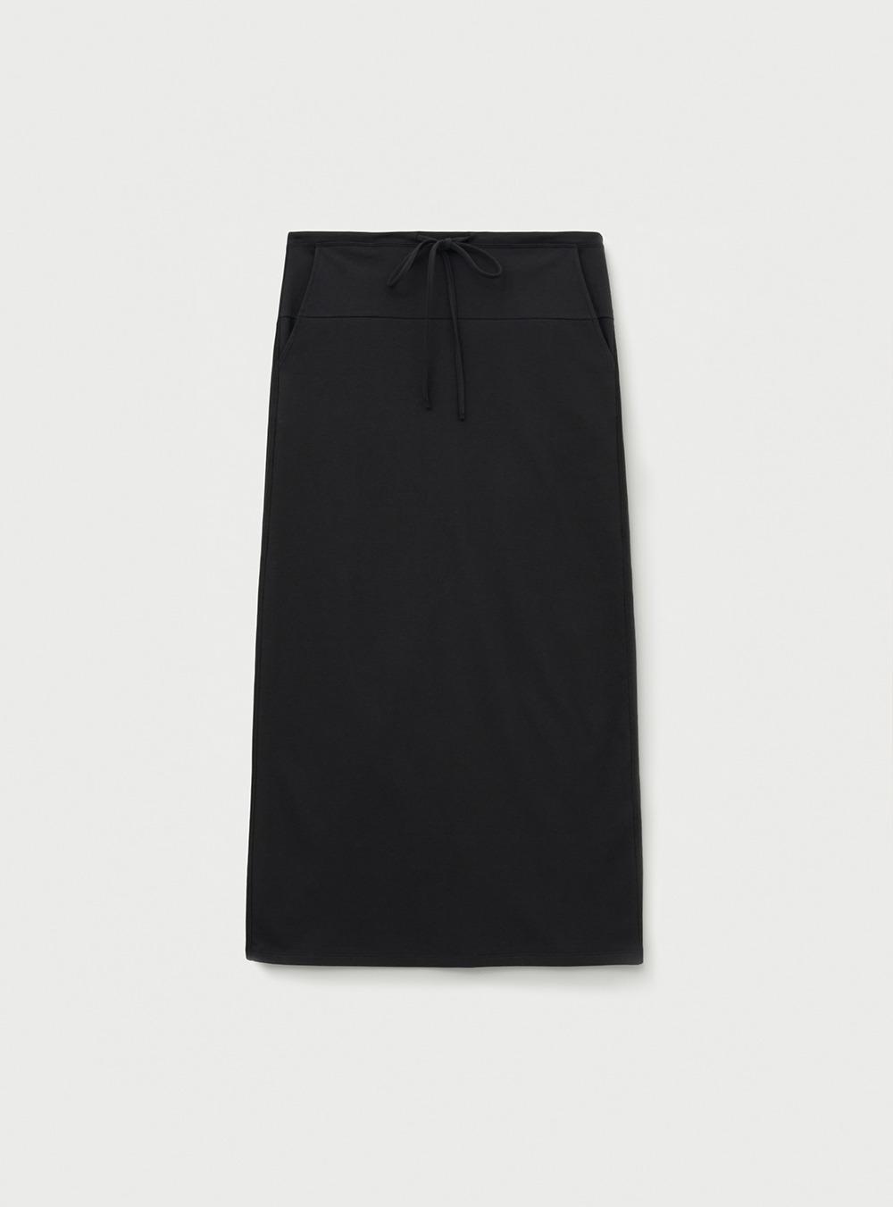 [2ND] WAIST STRING SKIRT - BLACK