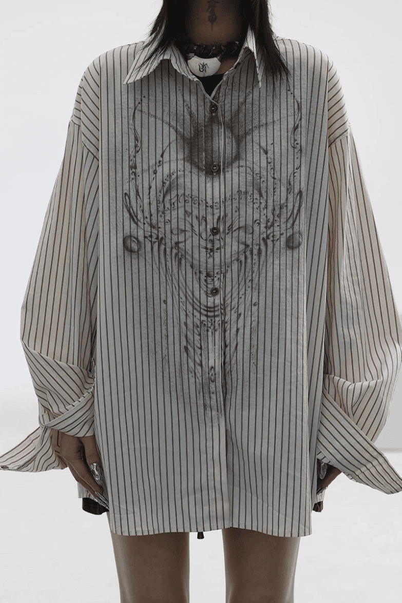 ✦printing stripe shsirt
