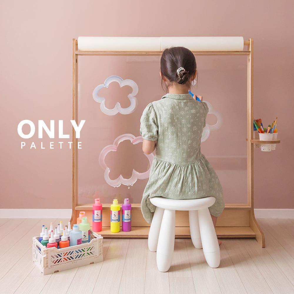 [꼬메모이] 온리팔레트 그란데 / 아크릴 양면 자석 칠판 보드 롤페이퍼 키즈행거 5in1
