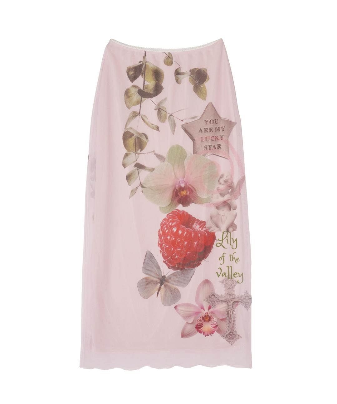 포그 롱 메쉬 스커트_핑크