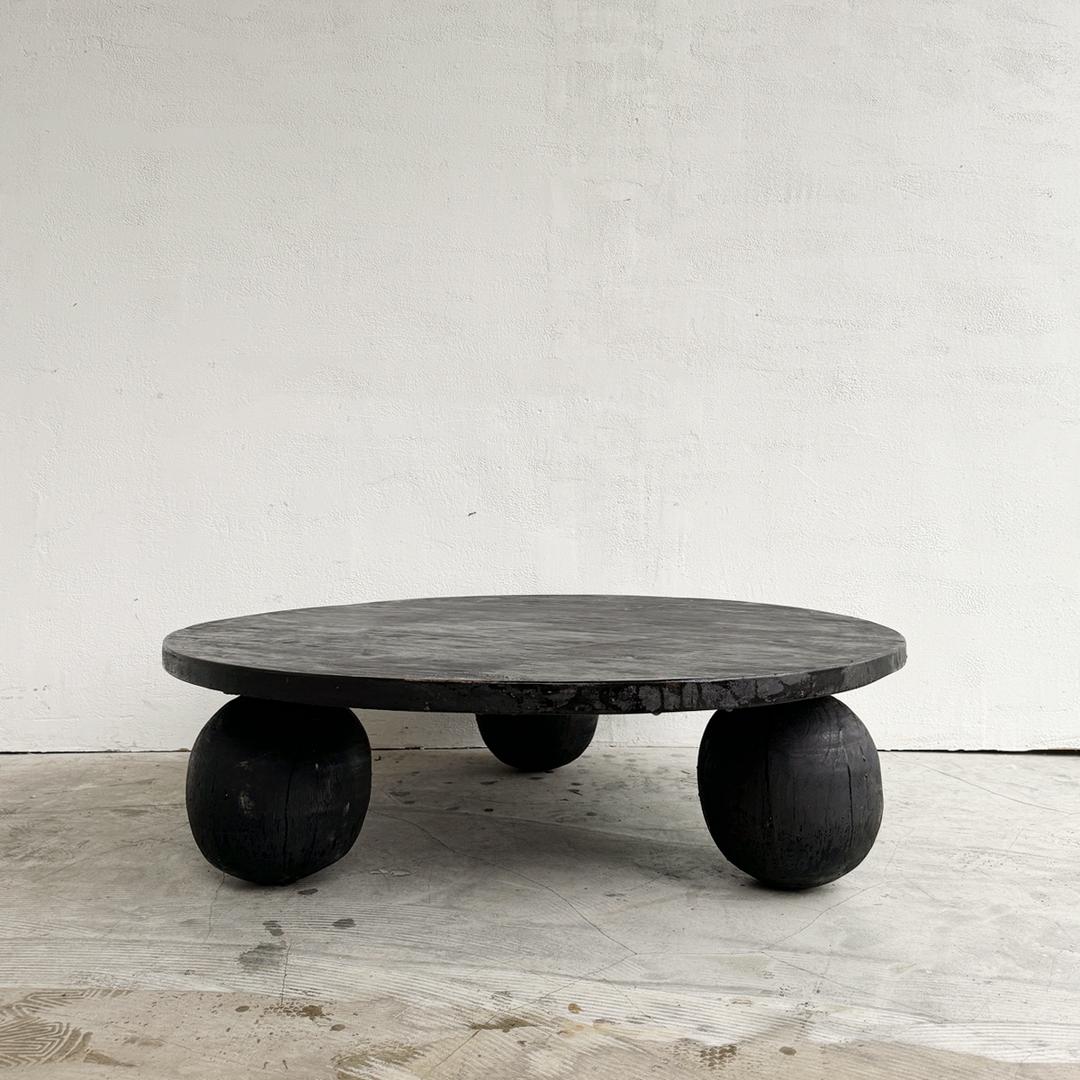 5/FEB/520_티크 원형 로우테이블(블랙)