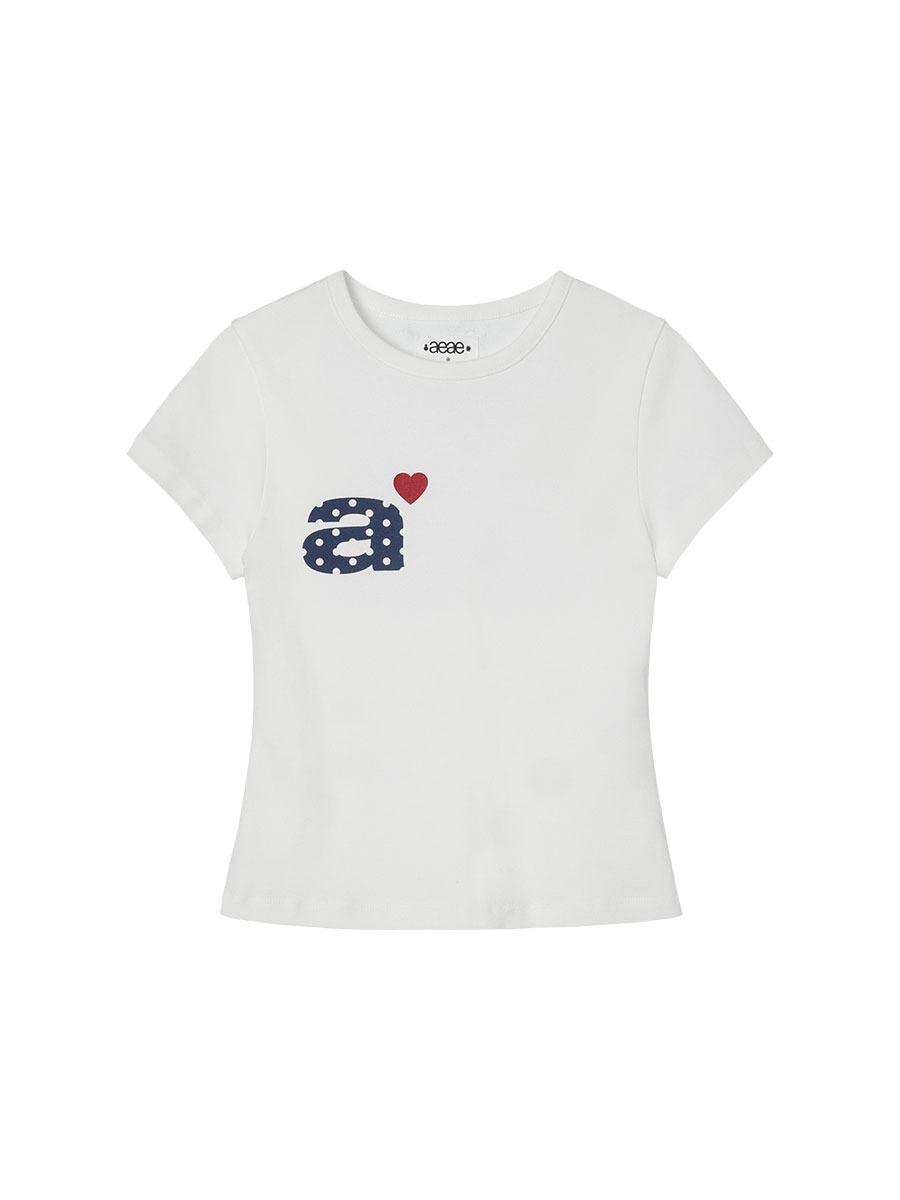 [aeae] DOT SMALL LETTER TEE - WHITE