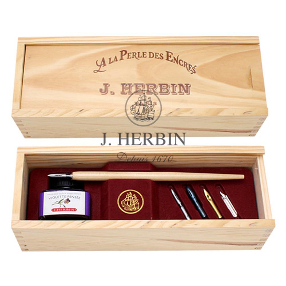 제이허빈 Wood 기프트 세트-우드홀더&5개펜촉 병잉크 27077T